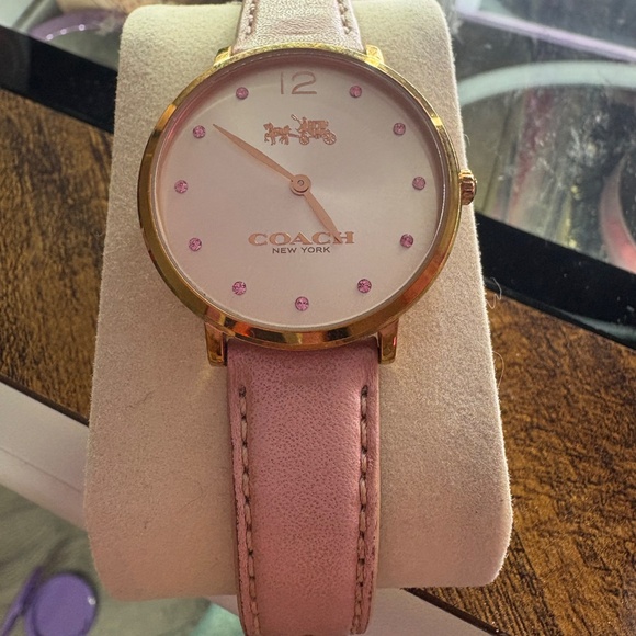 Pink COACH gem watch with leather strap - Picture 11 of 11